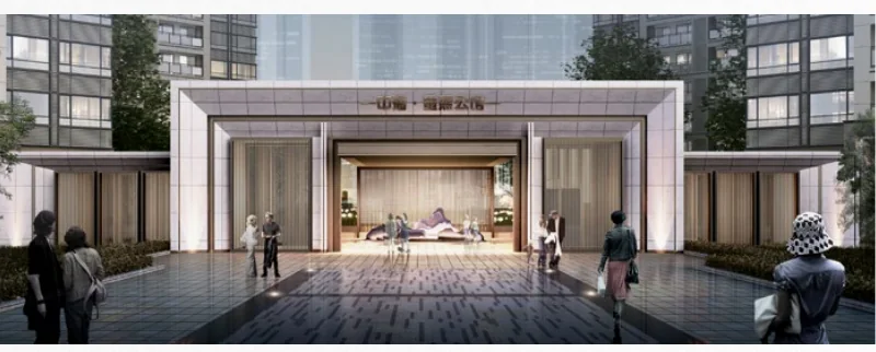 Entrance rendering at COLI Foshan Jinzhu Residential Area