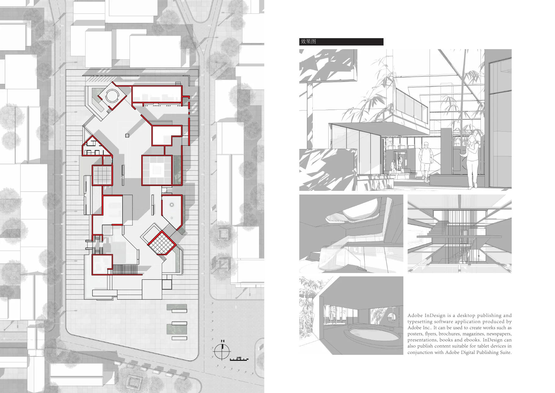 Plan and interior views of Emotion Time